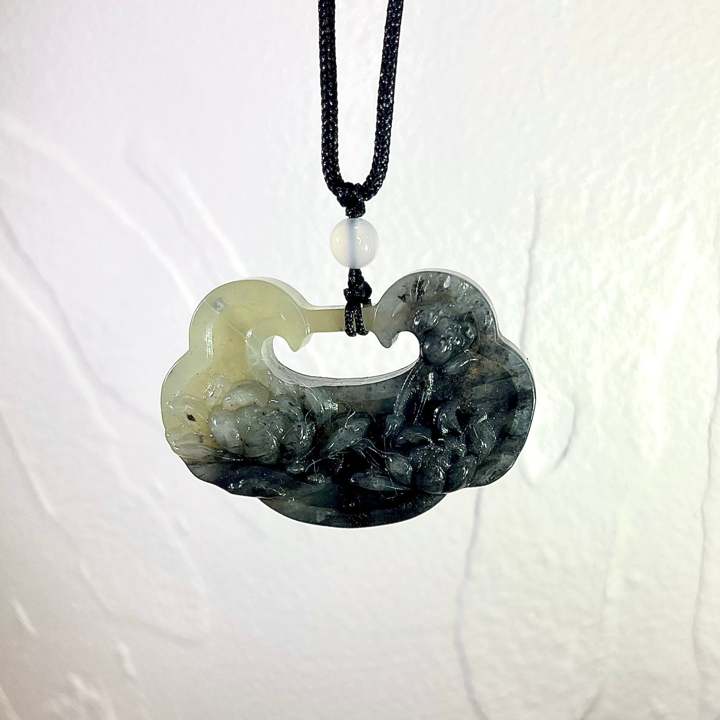 Handcrafted Xiu Jade Peaceful Flower Lock