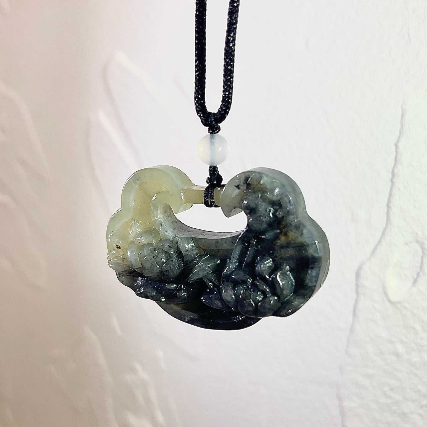 Handcrafted Xiu Jade Peaceful Flower Lock